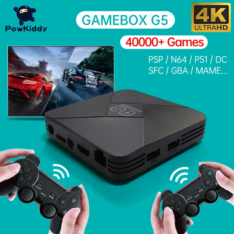 Игровая приставка Powkiddy G5 S905L супер консоль X Встроенный Wi Fi 4K HD TV Классическая