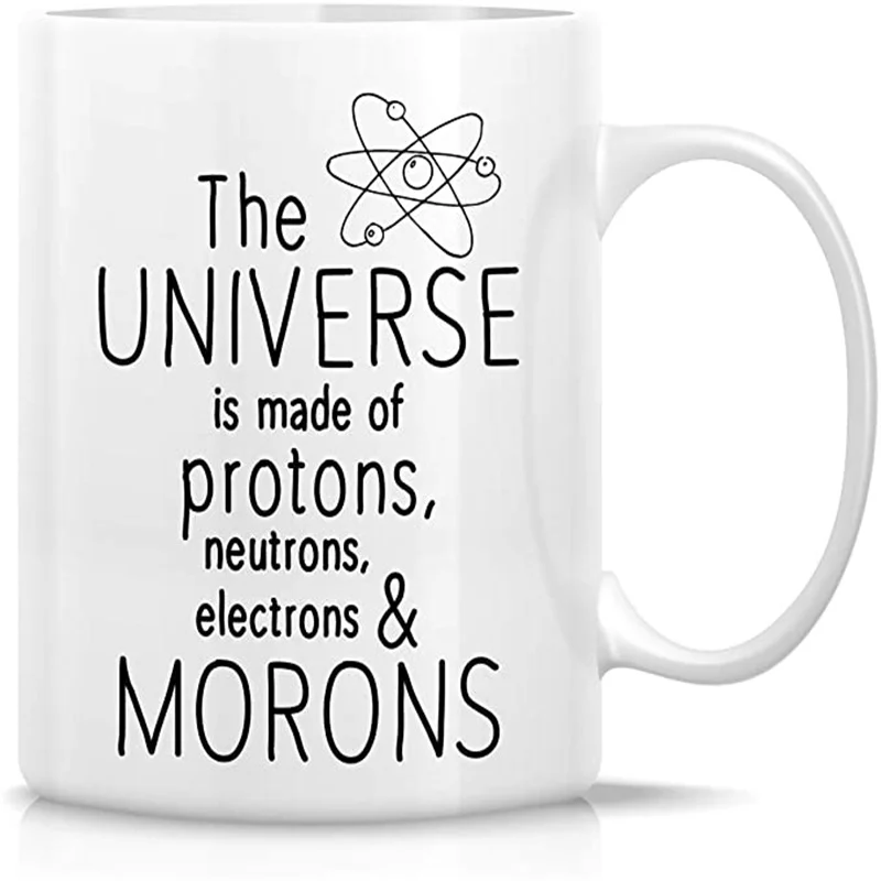 Забавная кружка-Вселенная изготовлена из протонов нейтронов электронов монов