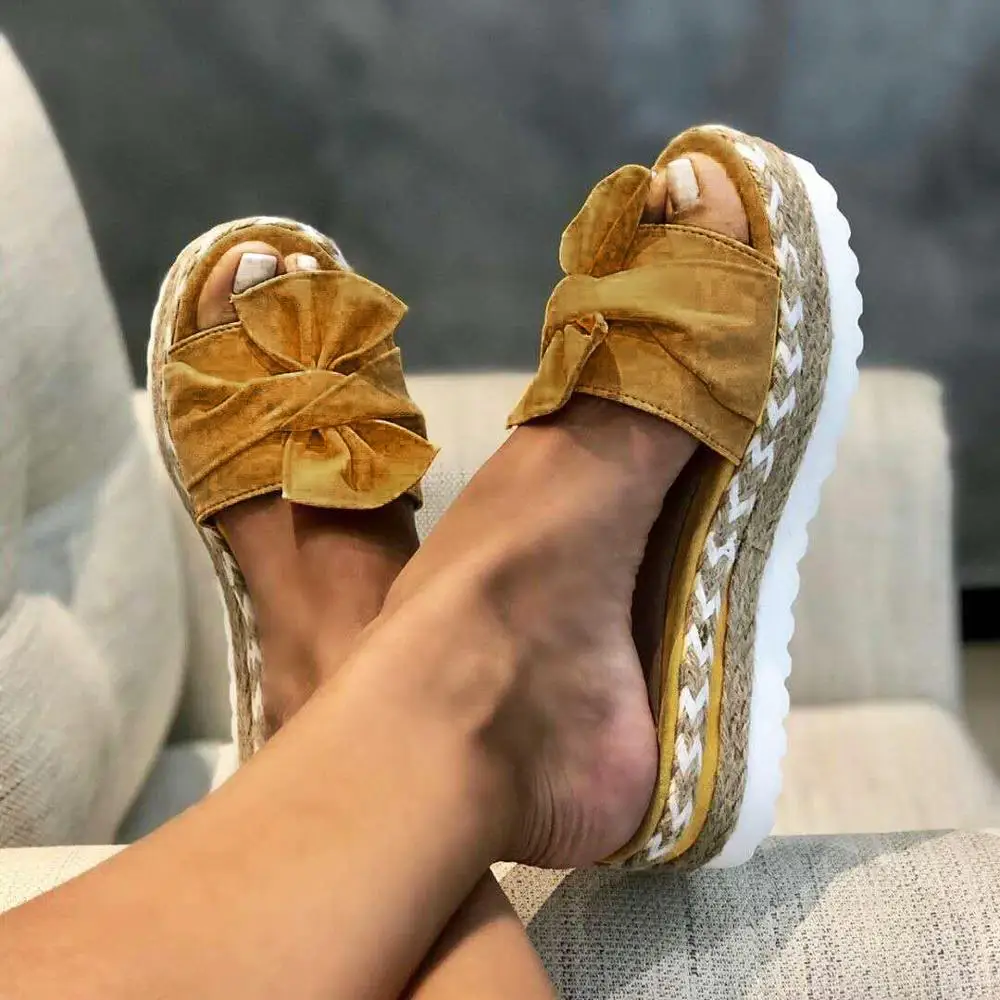 

Women Sandals Platform Sandals Shoes Women Bow Summer Sandals Slipper Indoor Outdoor Flip-flops Beach Shoes Female Slippers