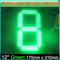 4pcslots 12 green color digita numbers module led display signs advertising board 7 segment led gas price module
