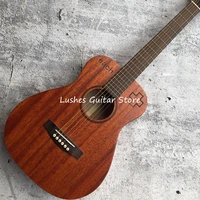 34 inches d model acoustic guitarall mahogany woodmini electric guitarraplus signrosewood fretboardfree shipping