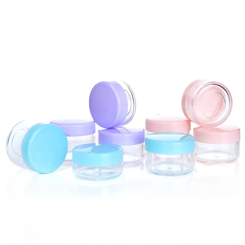 

100pcs 10g/15g/20g Plastic Cosmetics Jar Makeup Box Nail Art Storage Pot Container Clear Sample Lotion Face Cream Bottles