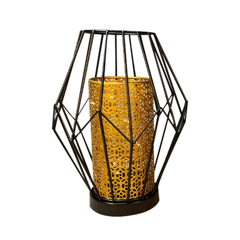 Wrought Iron Hollow Led Lamp Patterned Night Light Decorative Garden Projection Home Ornaments | Дом и сад