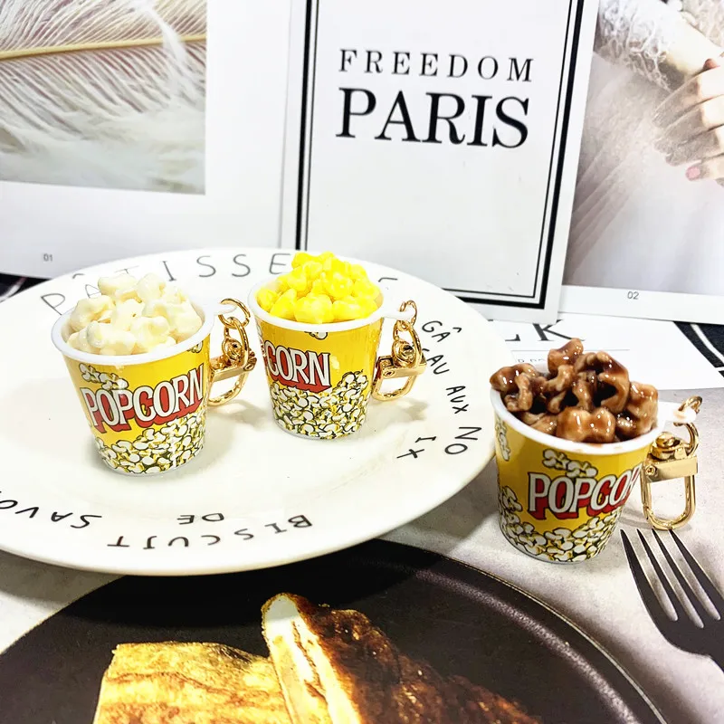 Брелок для ключей с имитацией еды чашка закусок деликатесный брелок ручной