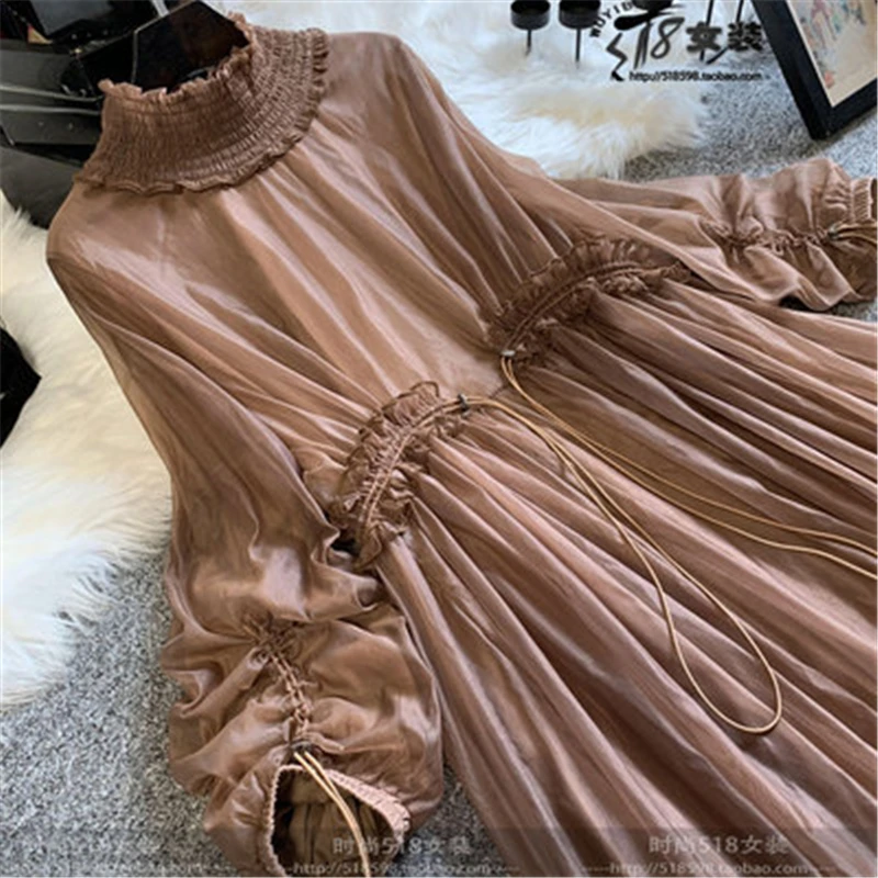 Весеннее и осеннее женское платье новое приталенное торжественное винтажное