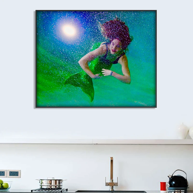 DIY Цифровая живопись Русалка рисунок художественное украшение креативная