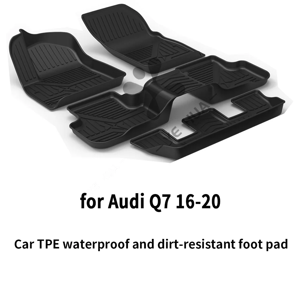 

Напольный коврик для Audi Q7 2016-2022, подходит для любых погодных условий, водонепроницаемый 3D напольный коврик, Полный Комплект ковриков для пер...