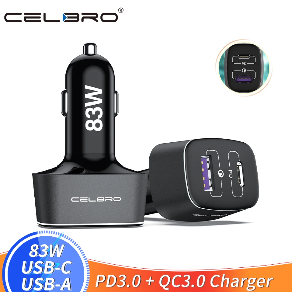 Супербыстрое автомобильное зарядное устройство 83 Вт 60 45 30 18 адаптер питания PD/PPS 2