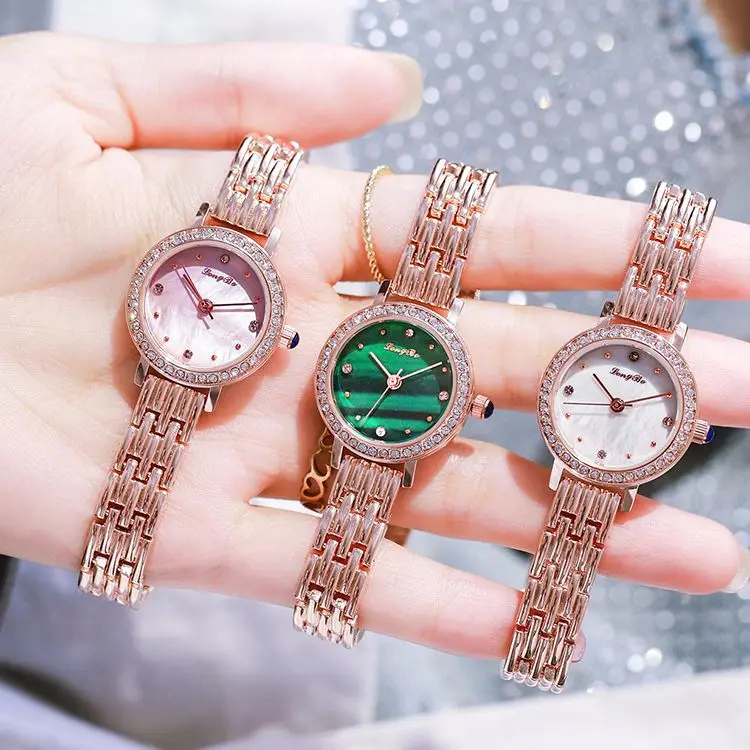 

LONGBO Luxury Brand Women Quartz Wrist Watches Stainless Steel watch band Watch Waterproof Green Watch for Women Gift for Women