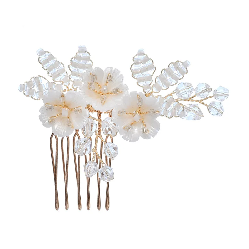 

S8193 or beautiful bride jewelry handmade ceramic flower comb Earring Set Wedding Custom Wedding Accessories