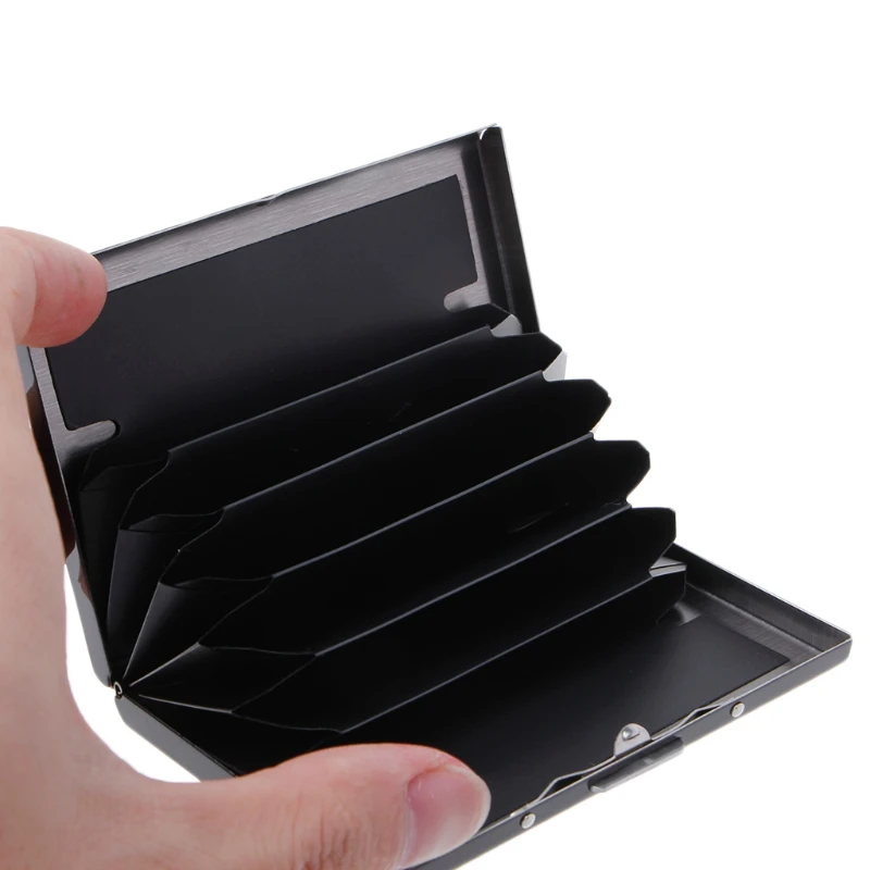 

Black Stainless Steel Keeper Business Name Credit ID Card Pocket Case Box Holder