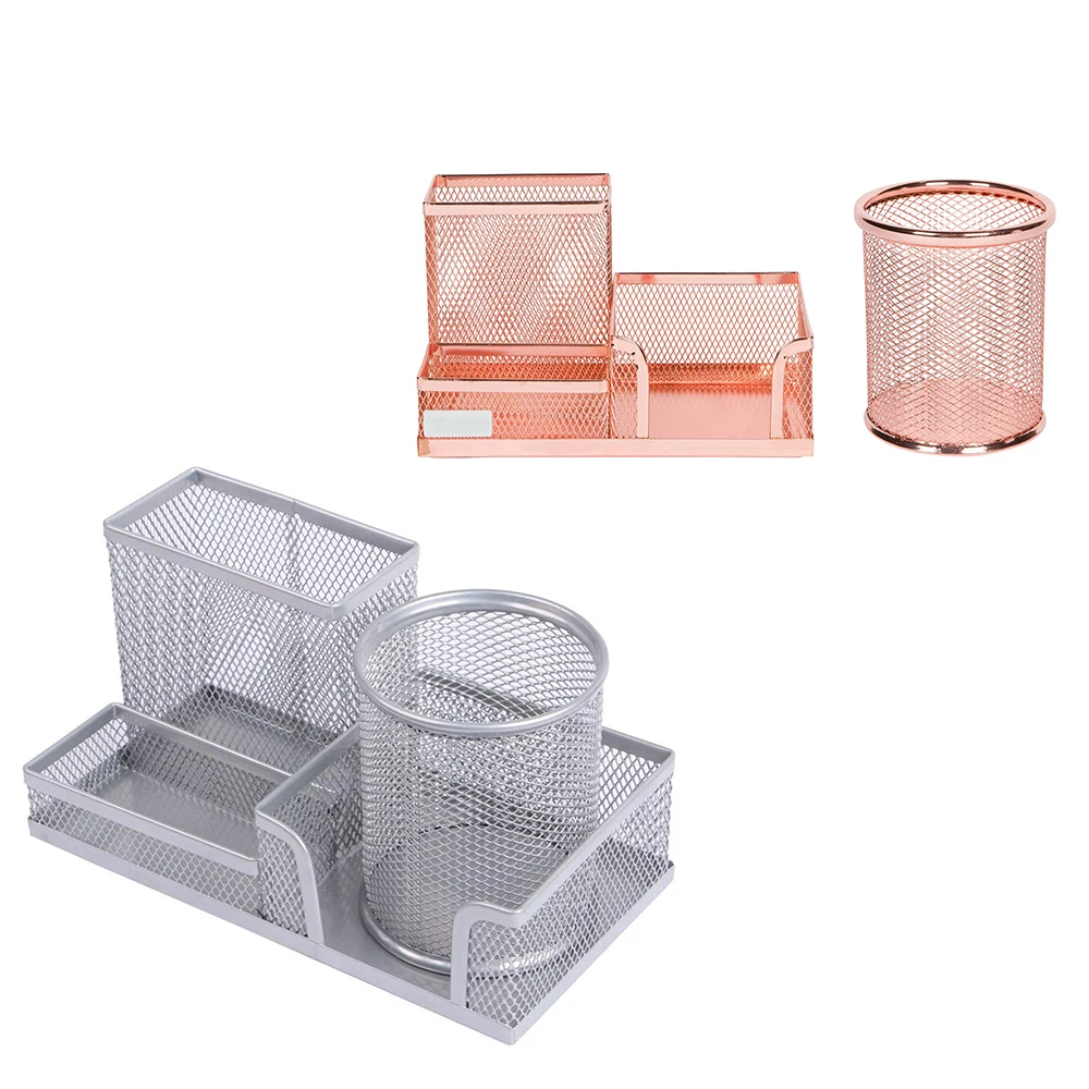 Cup With 3 Compartments Stationery Holder For Office School Supplies