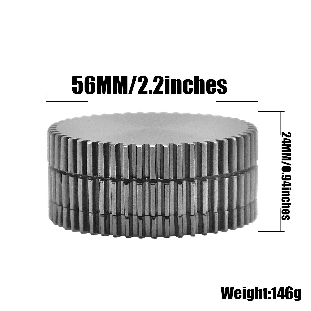 Новая Шестерня Стиль цинковый сплав курительная Мясорубка 56 мм 3 шт МЕТАЛЛ ТАБАК