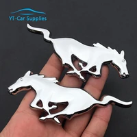 1 pcs 3d horse logo metal car auto front hood grille emblem car sticker for ford mustang universal big size mustang gt