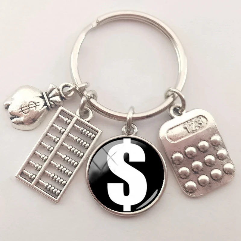 Модный брелок аксессуары с логотипом в долларах стеклянный выпуклой