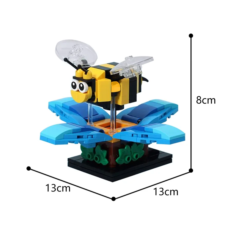 

MOC Locking City Bee Model Educational Brick Toys Animals Suitable For Children Compatible Birthday Present Decorations 168PCS