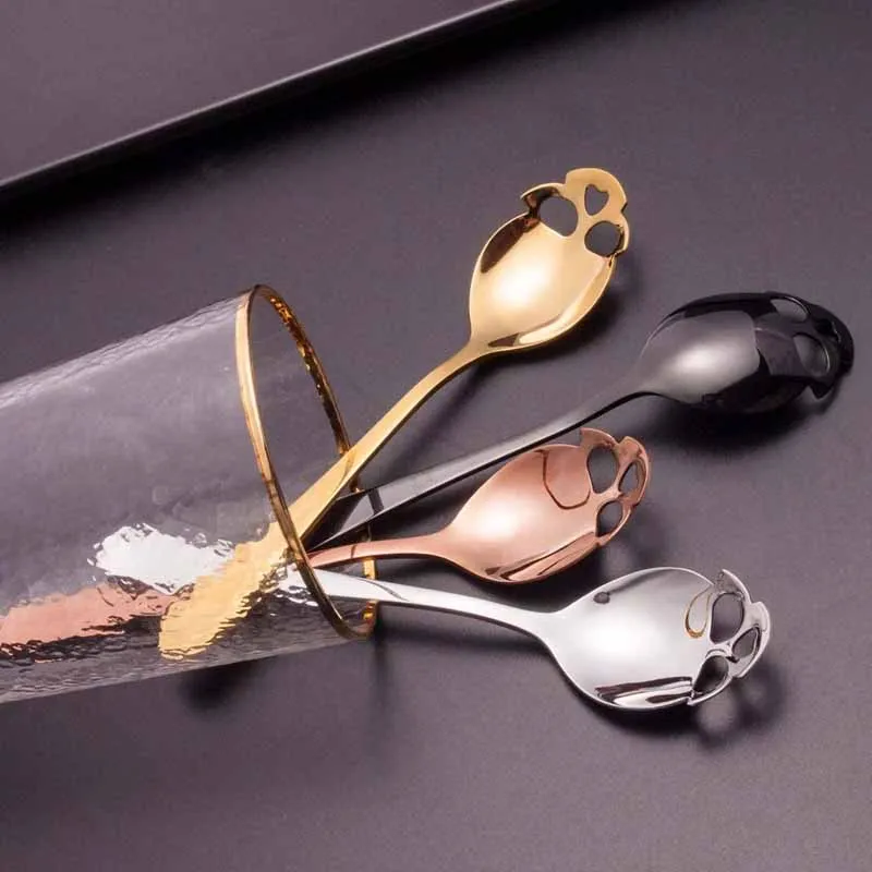 

Stainless Steel Coffee Scoop Skull Shape Dessert Spoon Food Grade Lce Cream Candy Tea Spoon Tableware Kitchen Gadget