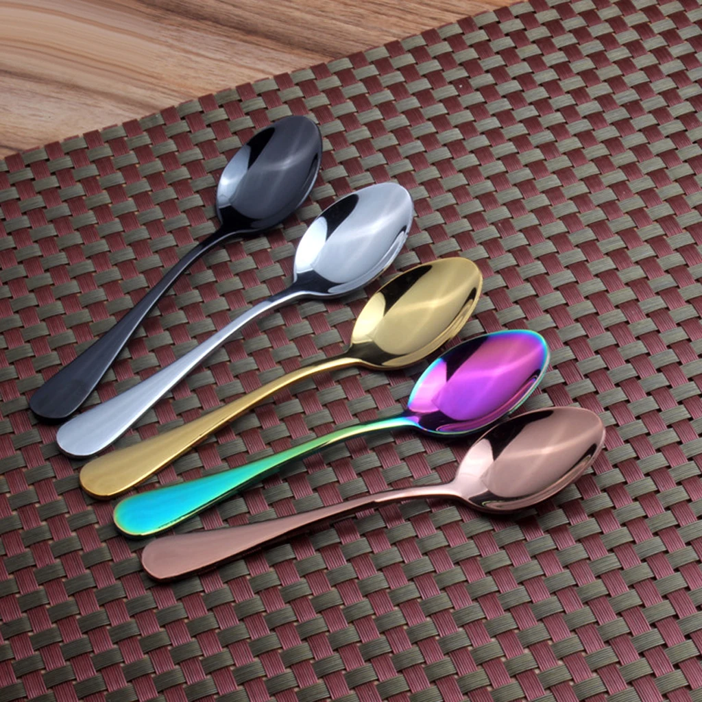 

Stainless Steel Cutlery Table Dinner Mini Soup Tea Spoons Tableware, Durable, 5