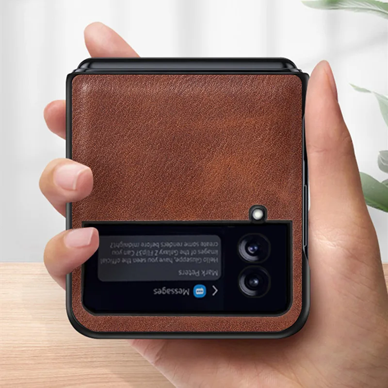 Роскошный чехол из натуральной кожи в стиле ретро для телефона Samsung Galaxy Z Flip 3 Fold3 5G