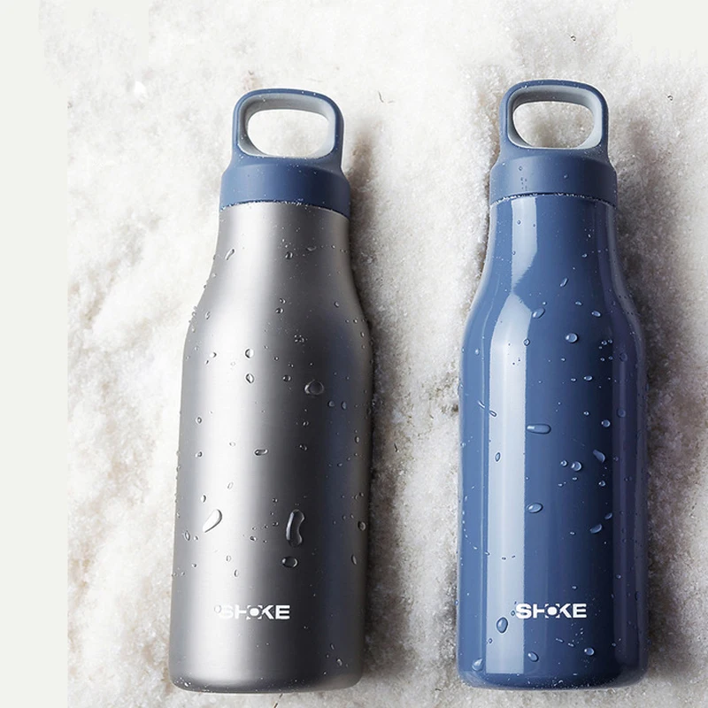 

Double-wall Creative BPA free Water Bottle Fitness portable cup sports cup with scale 304 stainless steel shake cup 450ML