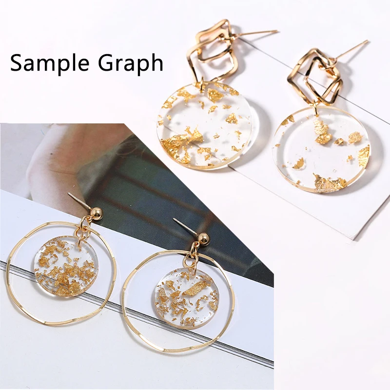 10 шт. круглые серьги из прозрачной золотой фольги 25 мм аксессуары для рукоделия