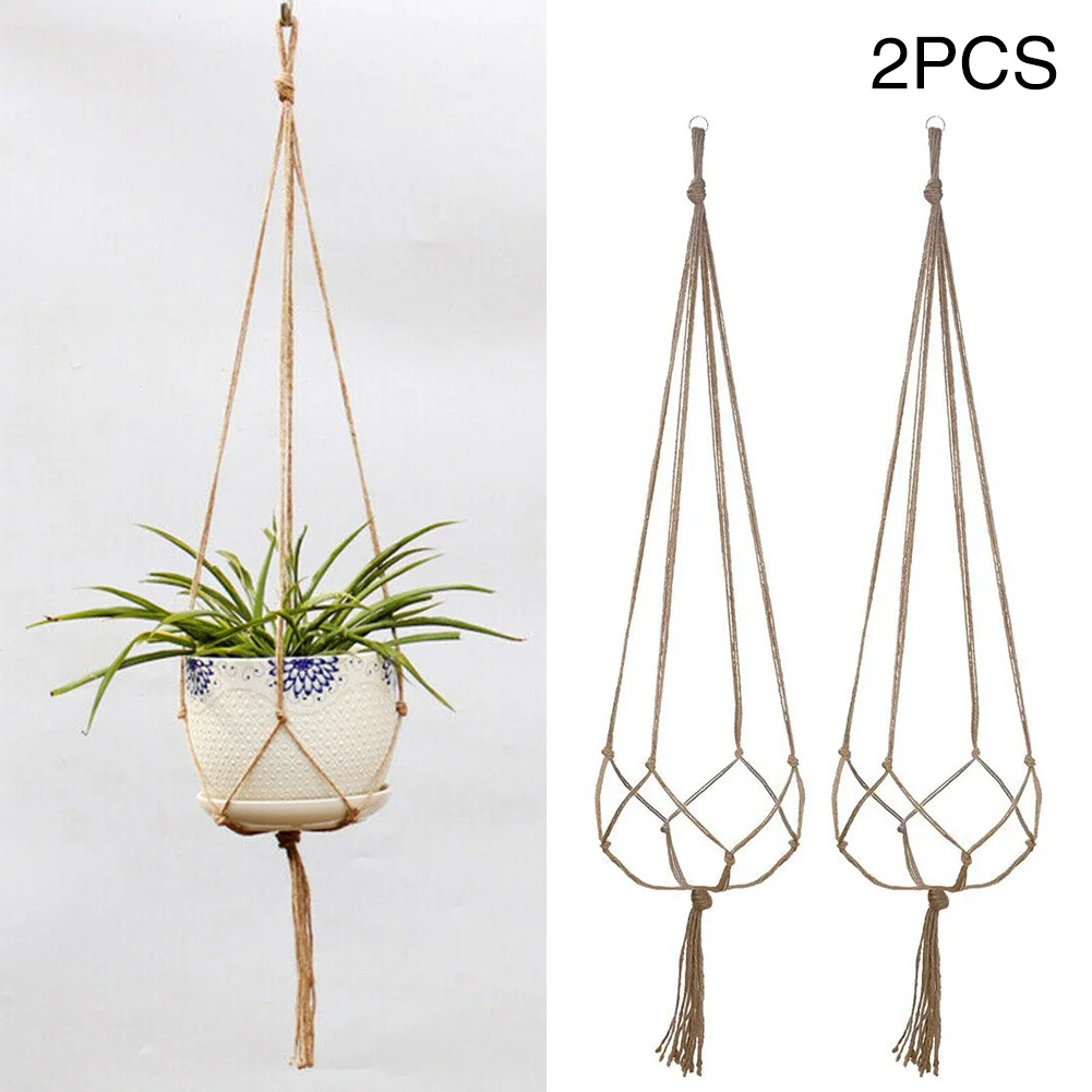 2 шт. держатель для цветочного горшка вязаная веревка садовая вешалка растений