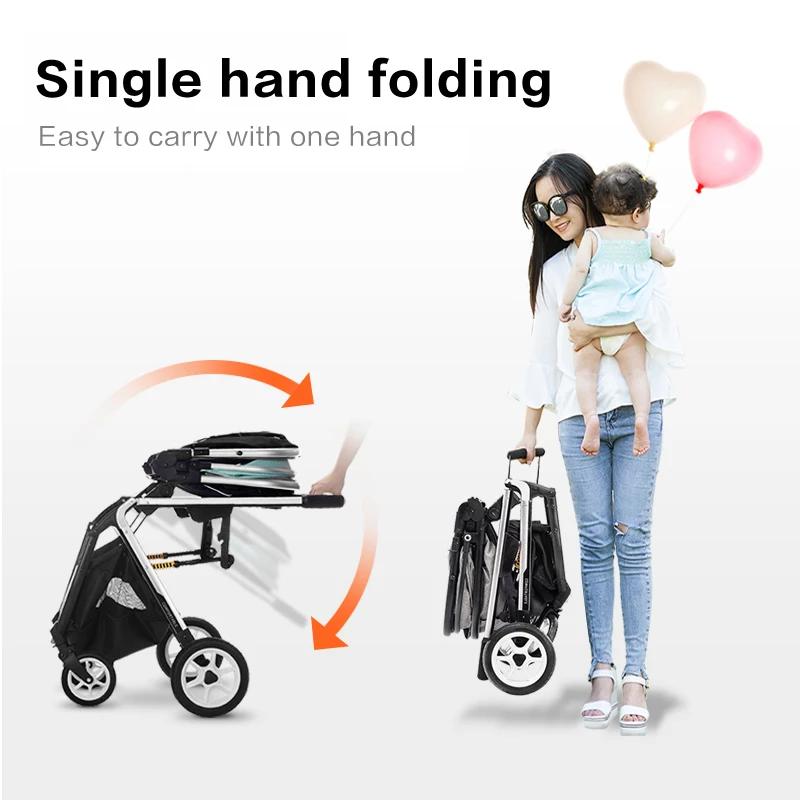 Wisesonle/детская коляска может лежать складной светильник с высоким ландшафтом и