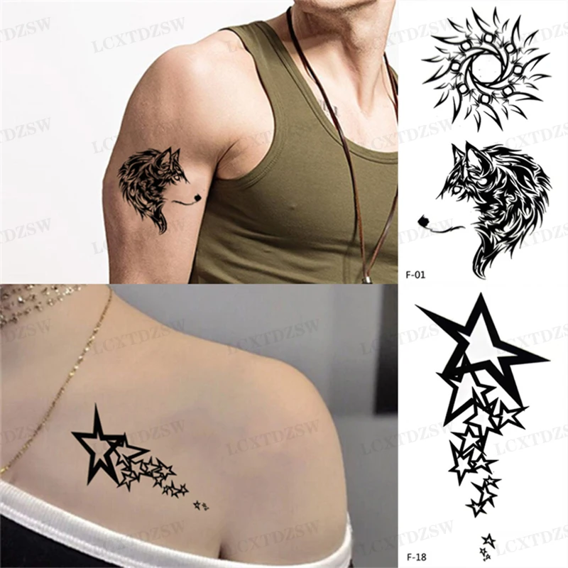Waterproof Temporary Tattoo Sticker Clown Smiley Black Flower Hand Art Flash Tatoo Skull Fake Tattoos For Women Men Small Size