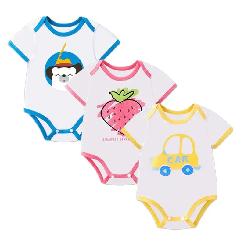 

Cute Cartoon Baby Onesies Summer New Newborn Cotton Short Sleeve Romper Printed Jumpsuit Toddler Clothes Ropa De Bebes Pajamas