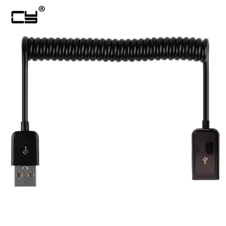 

3M/10FT elbow Spring Coiled USB 2.0 Male to Female Data Sync Charger Extension Cable 100pcs