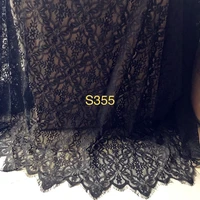 top quality pure cotton elegant sexy women long dress lace fabric eyelash chantilly lace black 1piece3 meters classic design h