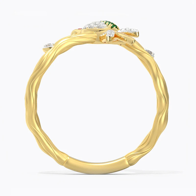 Fashion Rings Creative Bird Sparrow Cubic Zirconia Cross Hollow Animal Party for Women Gold Color Female Jewelry A4M481 | Украшения и