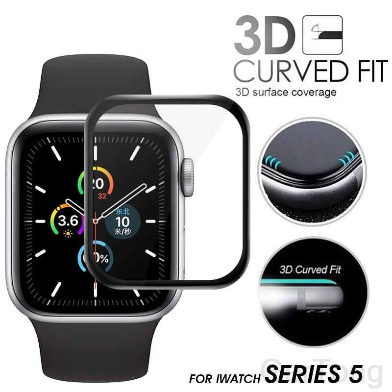 Для Apple Watch 5 6 40 44 мм 3D полное покрытие закаленное стекло для iwatch band Series 6SE Защитная