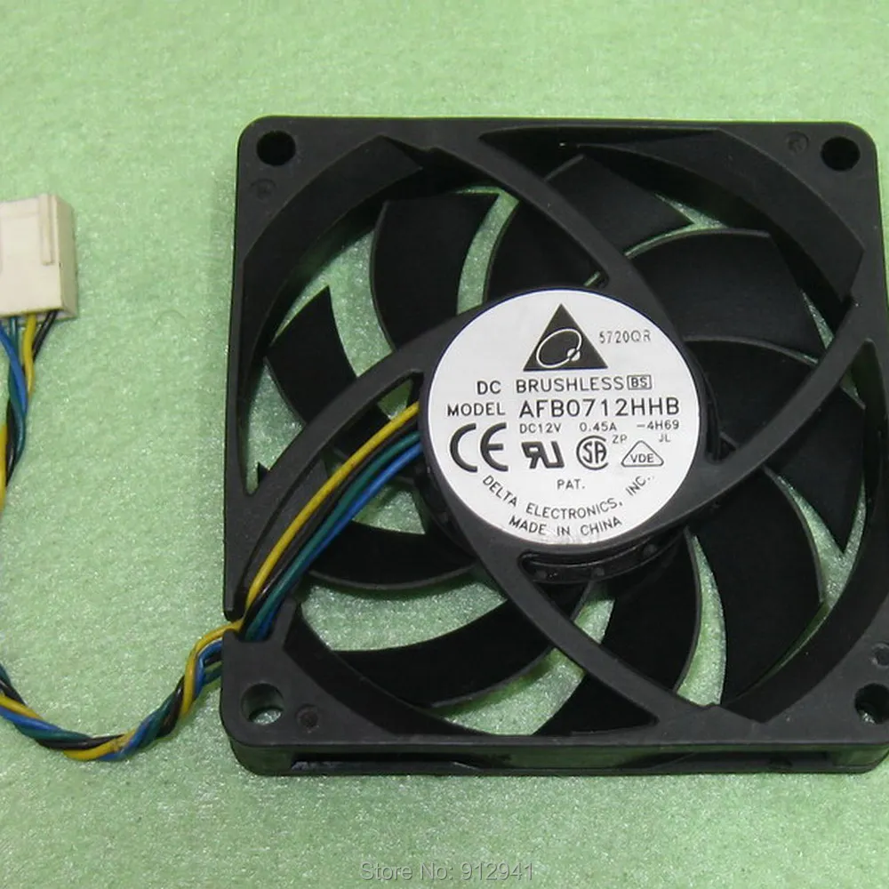 B37 Delta AFB0712HHB 7015 70 мм x 15 DC бесщеточный PWM кулер вентилятор охлаждения 12V 0.45A 4 провода