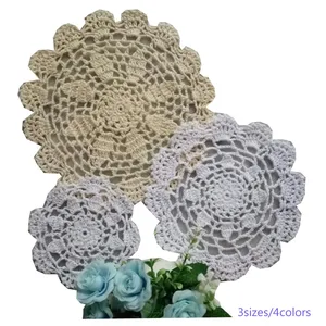 Со шнуровкой с круглым носком хлопковые стол место коврик крючком салфетка под тарелку кружка Рождество чай coaster ручной работы свадебные салфетка для кухни