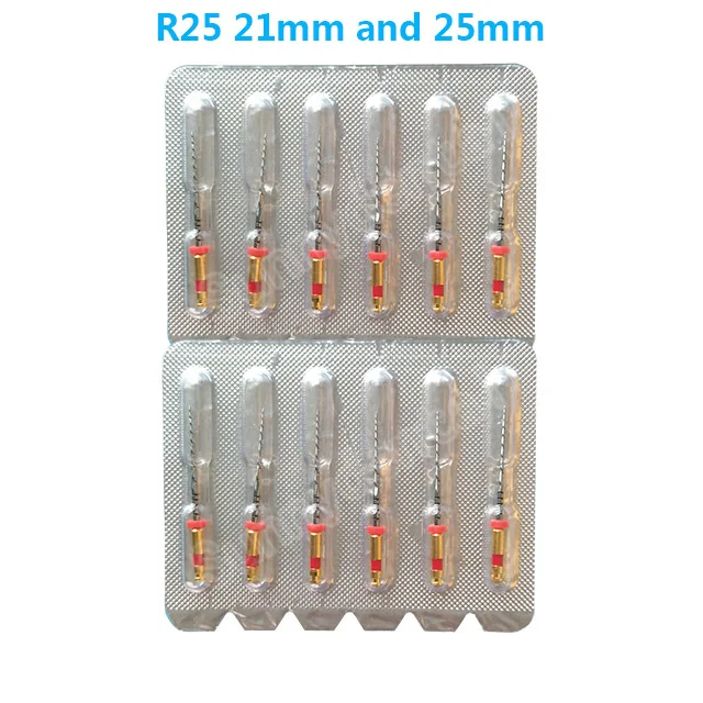 R25 21 and 25mm Стоматологические красные файлы Reciproc Reciprocing R25 Стоматологические ротационные файлы Эндодонтические файлы NITI Используются для стоматологического аппарата корневых каналов Эндо-инструмент - Цвет: R25 21 and 25mm