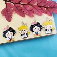 jeque 10pcs enamel girls and boy charms kawaii princess prince pendants making earring barcelet floating jewelry diy accessories