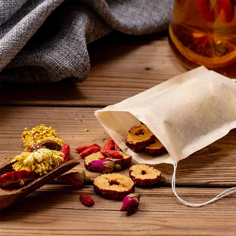 Bolsitas de t&eacute; biodegradables, bolsa de t&eacute; ecol&oacute;gica con cord&oacute;n, filtro de bolsas de t&eacute; para hojas sueltas/t&eacute;/hierbas en polvo, 1000 Uds.-4