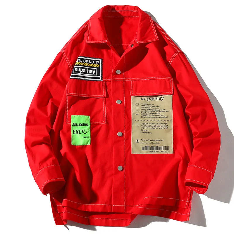 Japanese Tide Brand Long-sleeved Shirt Jacket Spring and Autumn Casual Tooling Shirt Hong Kong Style Jacket Mens Shirts