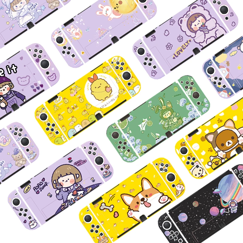 

Cute Cat Dog Bear Bunny Girl Astronaut Protective Case TPU Soft Shell for Nintendo Switch OLED