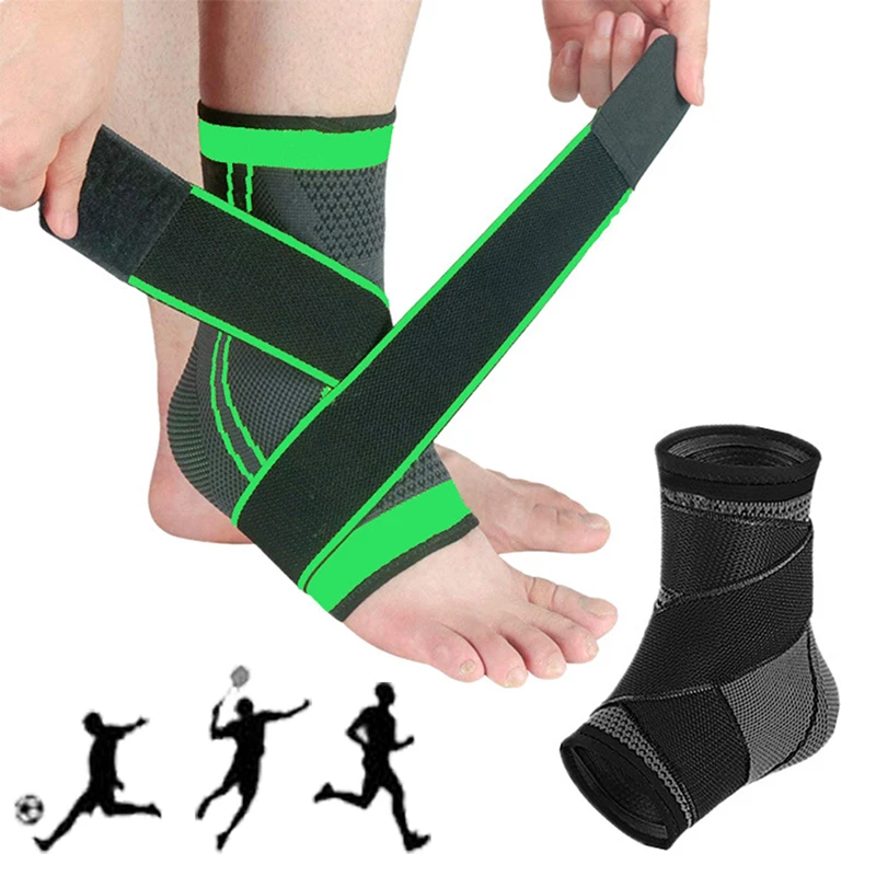 

1PC Elastic 3D Pressurized Bandage Ankle Support Wrist Sports Gym Badminton Ankle Brace Protector Foot Strap Sleeves Belt