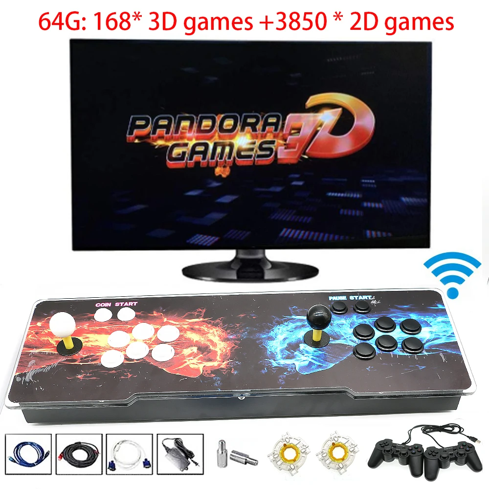 3D Pandora WIFI скачать игры 4018 в 1 игровая доска Ретро джойстик консоль PC/PS3 Аркада USB Joypad