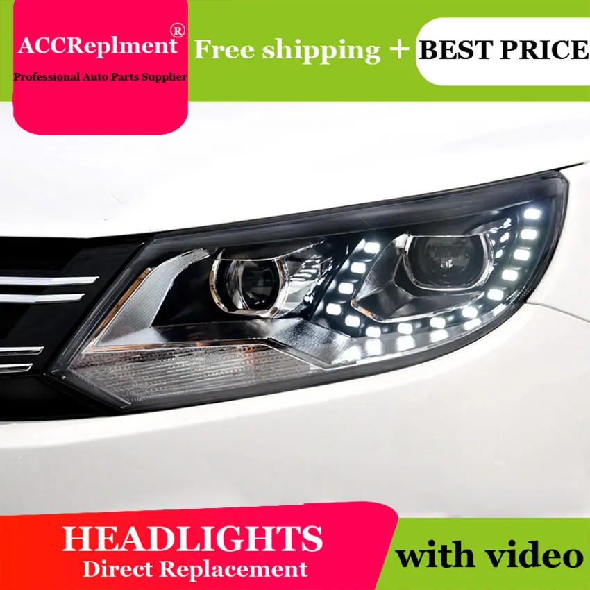 Авто PRO 2012 2017 для vw tiguan фары Тюнинг автомобилей Q5 би ксенон объектив СВЕТОДИОДНЫЙ