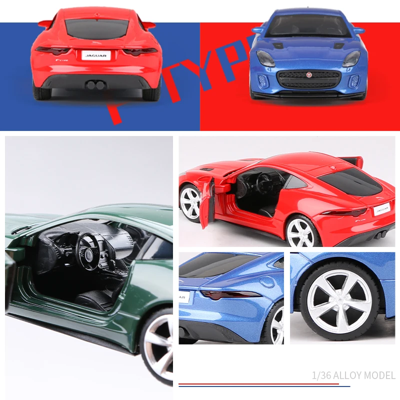

New 1:36 Jaguar F-type Sports Car Model Toy Simulation Pull Back Alloy Die Cast Toys Vehicle For Boys Girls Birthday gift
