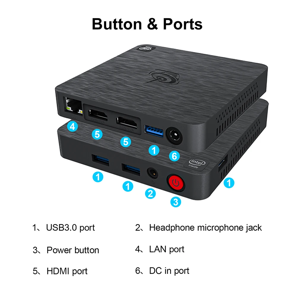Beelink T4 Pro 4K мини-ПК Intel N3350 Windows10 1000M 2 * HDMI двойной дисплей офисный компьютер 4G/5G WIFI BT