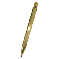 acmecn newest 46g brass pen with hexagon design twist retractable ballpoint pen office writing instrument craft stationeries