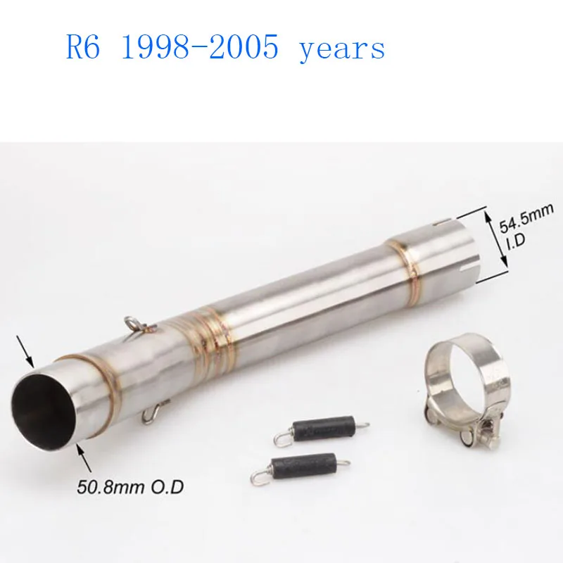 

Slip On Motorcycle Exhaust Middle Link Pipe For R6 1998-2005 years