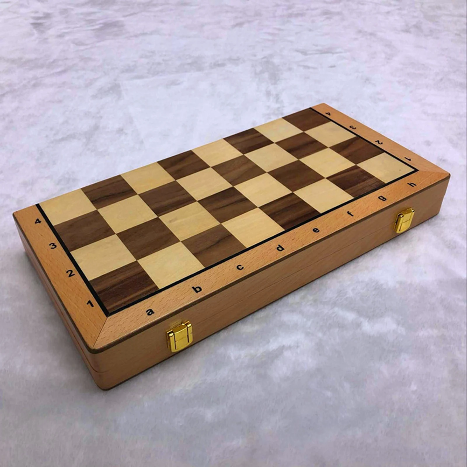 

39x39cm Large Wooden Chess Set Folding Chessboard Portable Travel Crafted Pieces Wooden Board Board Game Great Gift