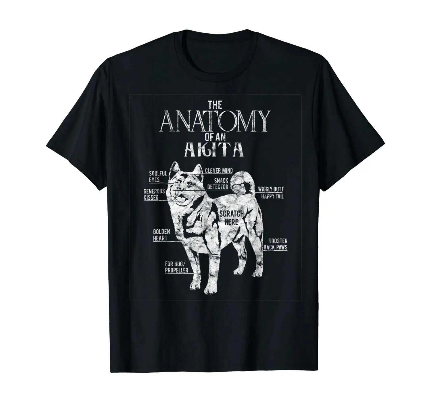 Крутая футболка с анатомией акиты 549 для любителей собак| |
