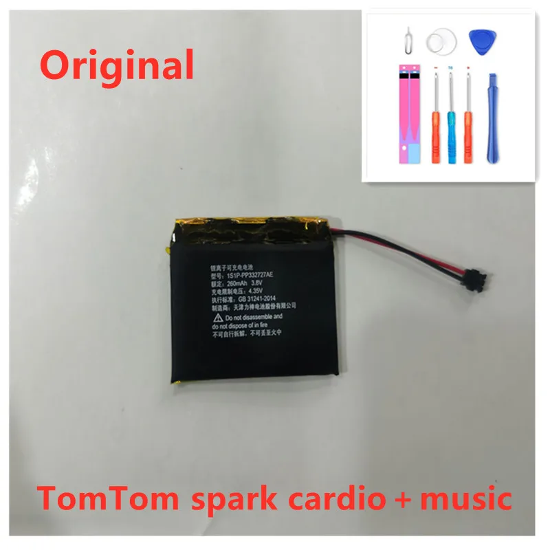 

Original TomTom spark cardio＋music 1S1P-PP332727AE TomTom Spark 3 Cardio GPS Watch Acumulator 2-wire Plug 260mah Battery